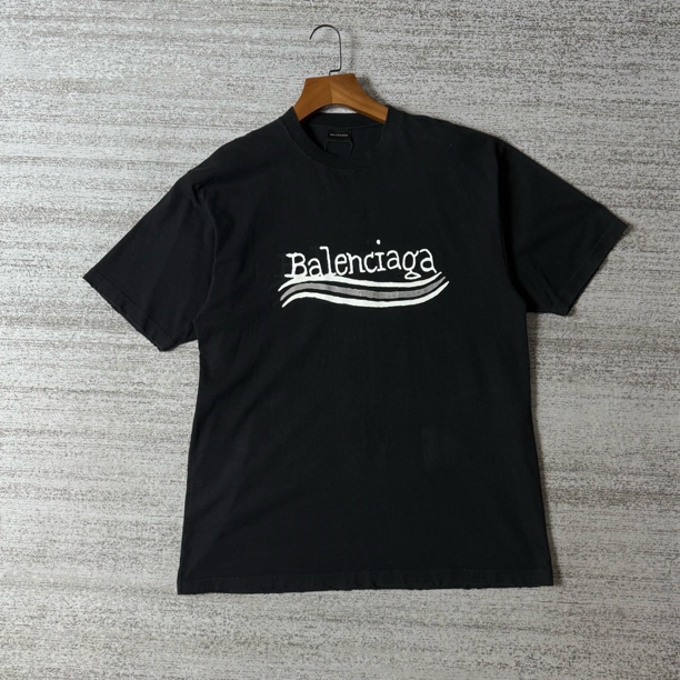 99新 Balenciaga/巴黎世家 模糊海浪印花系列圆领短袖/S码/9209