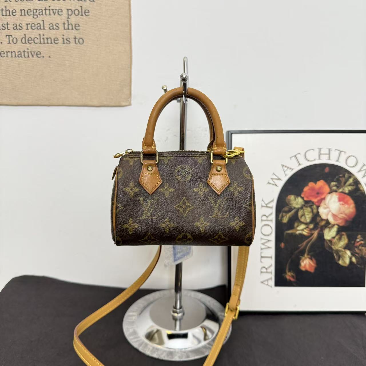 95新 LouisVuitton/路易威登 LV speedy mini斜挎包/波士顿手提包