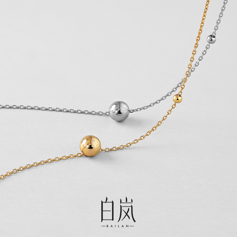 坠链均925银 白岚圆珠项链轻奢女2025新款时尚气质锁骨链XL2820