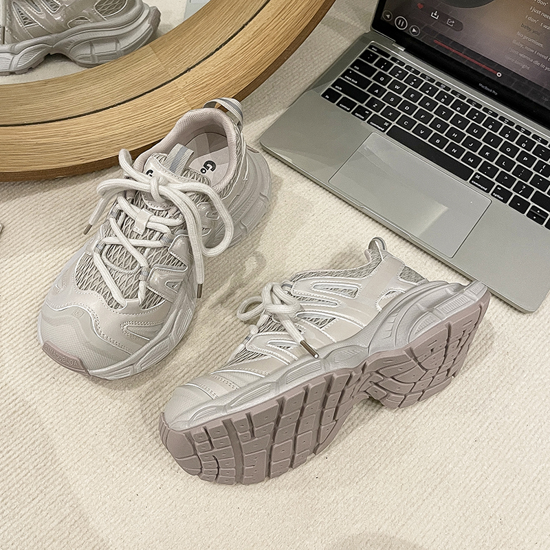 「Yun U Li●华尔兹」老爹鞋女ins时尚女款四季爆米花小胖丁网面鞋子