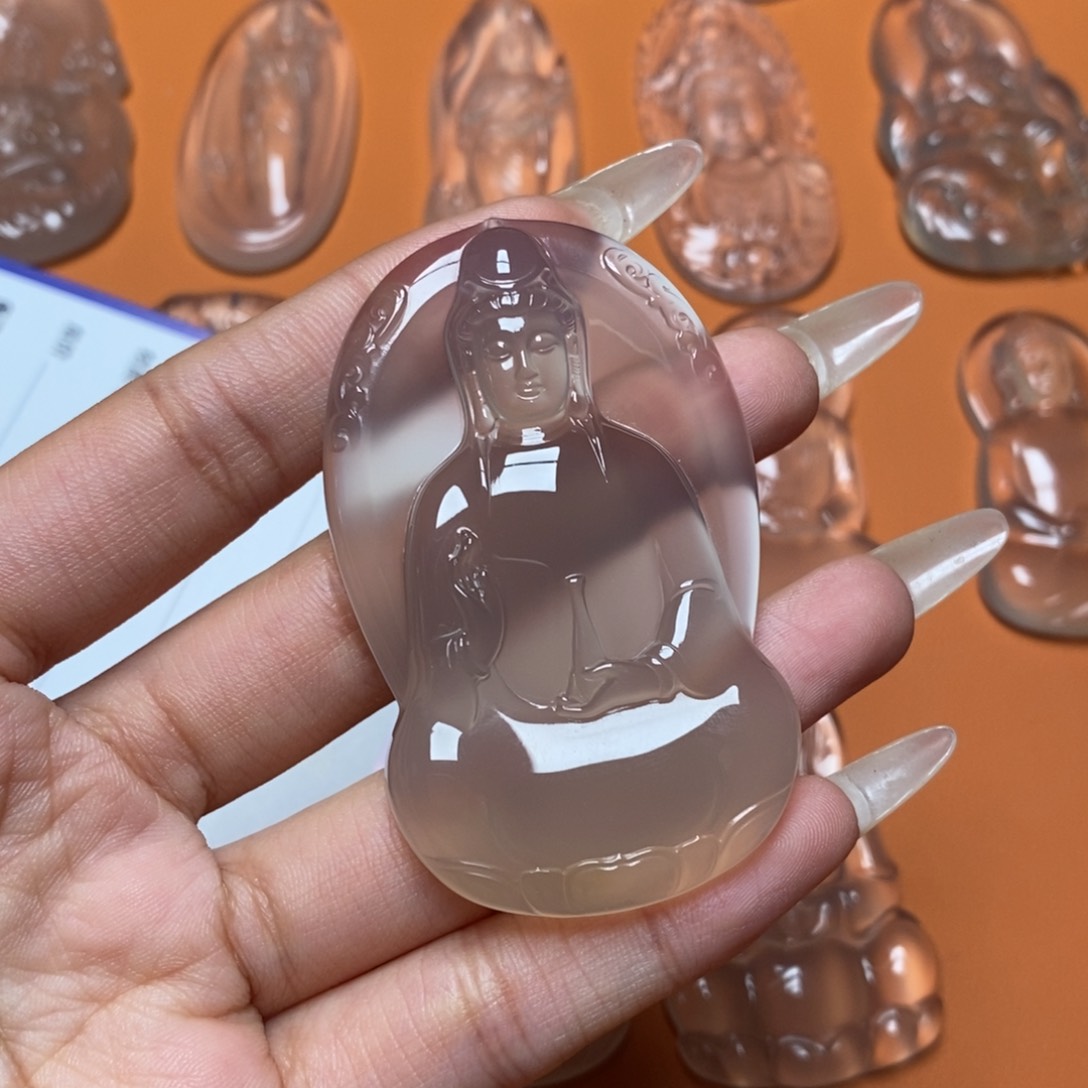 玛瑙/玉髓吊坠未镶嵌白*