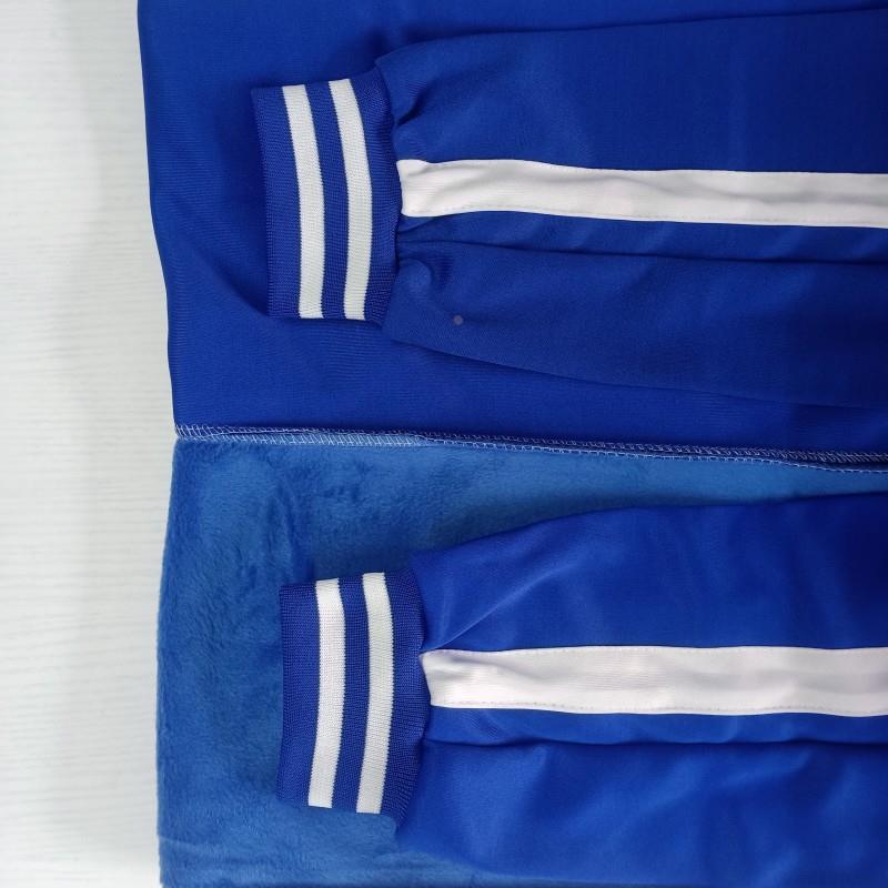 n校服裤子裤脚两条白边收口男初中高中小学生宝蓝色一道白杠束腿