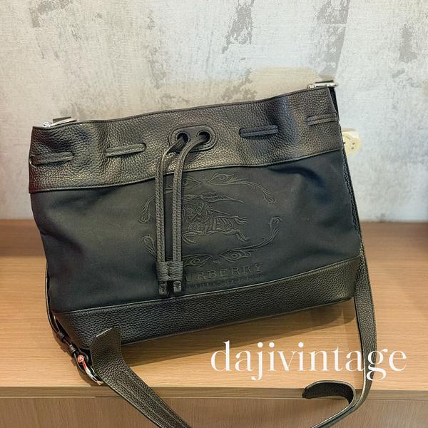 95新 BURBERRY/博柏利 大吉中古/Burberry拼皮抽绳斜挎包