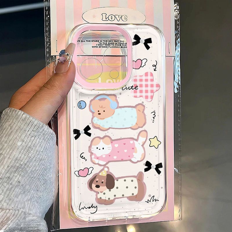 卡通猫狗适用iPhone15/14/13手机壳12promax软16女xs苹果11xr
