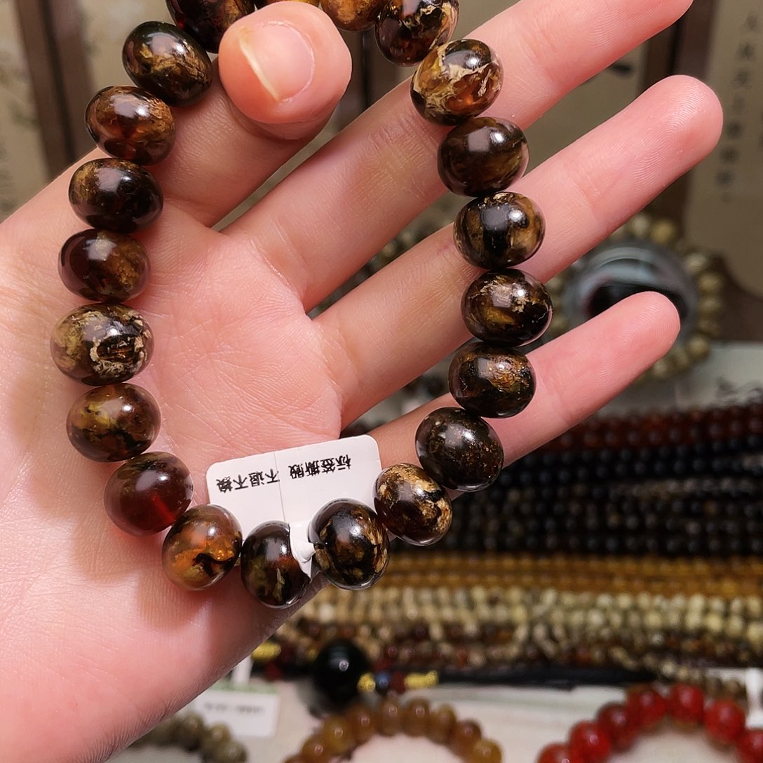 琥珀未镶嵌裸石12➕手串花腊