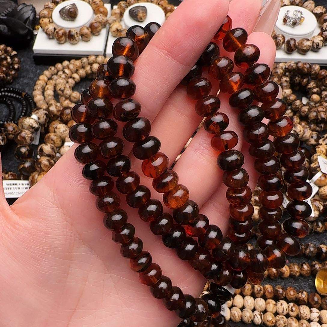 手链琥珀未镶嵌抚顺琥珀