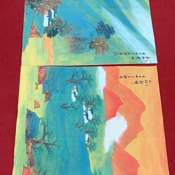 横款纯手工纯手绘早上好
