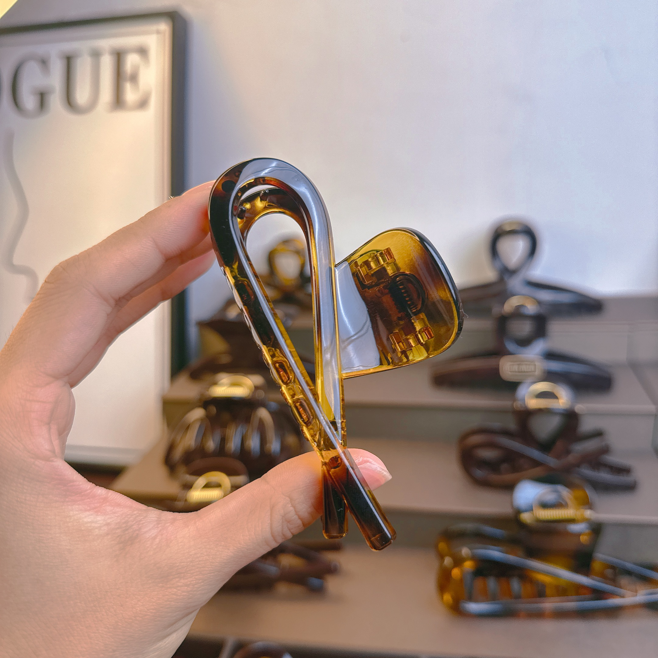 洋气优雅（约9CM小号）适合发量少全抓半抓新娘金色发夹抓夹295