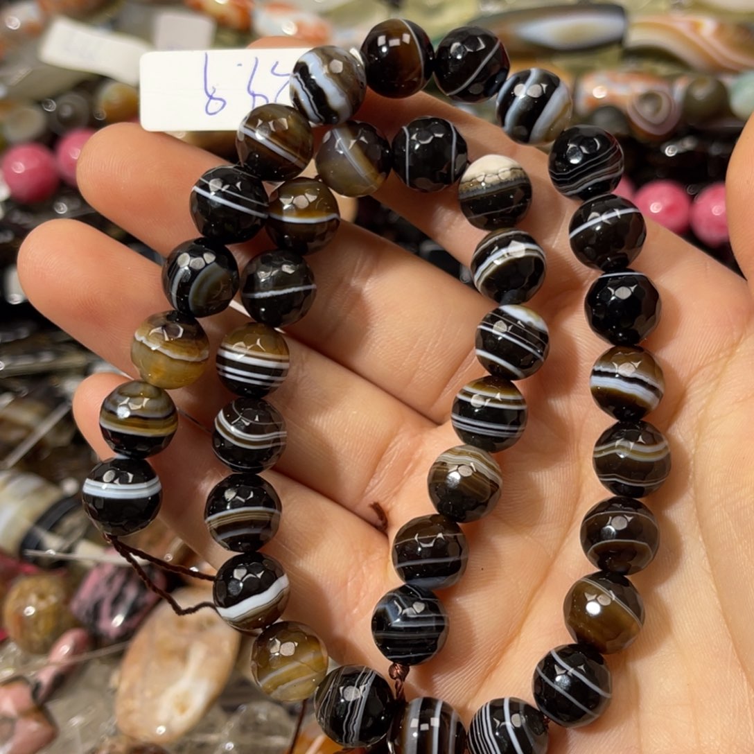 玛瑙/玉髓散珠缠丝玛瑙卡10