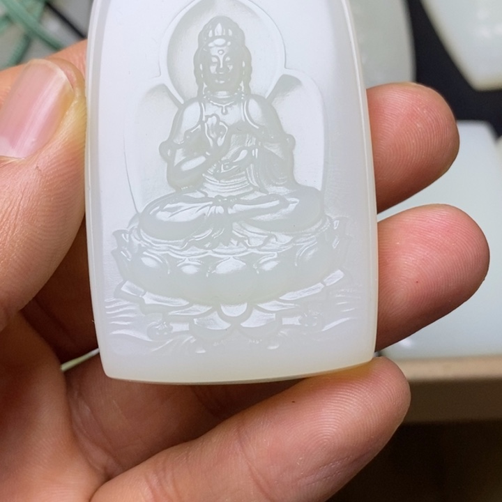 虎***虎观音厚12.6+卡37×61.6精品46中号观音牌精雕工艺A类