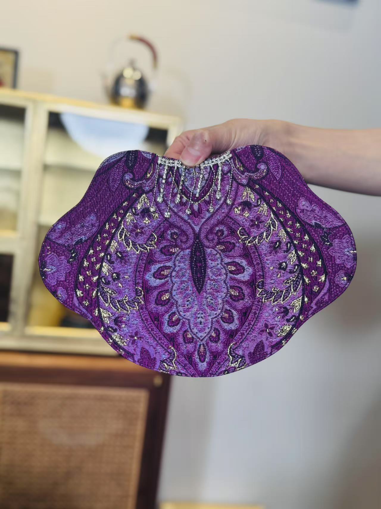 伴斤好物  紫蝶茶席  茶具中式茶道喝茶用 银CZB3593