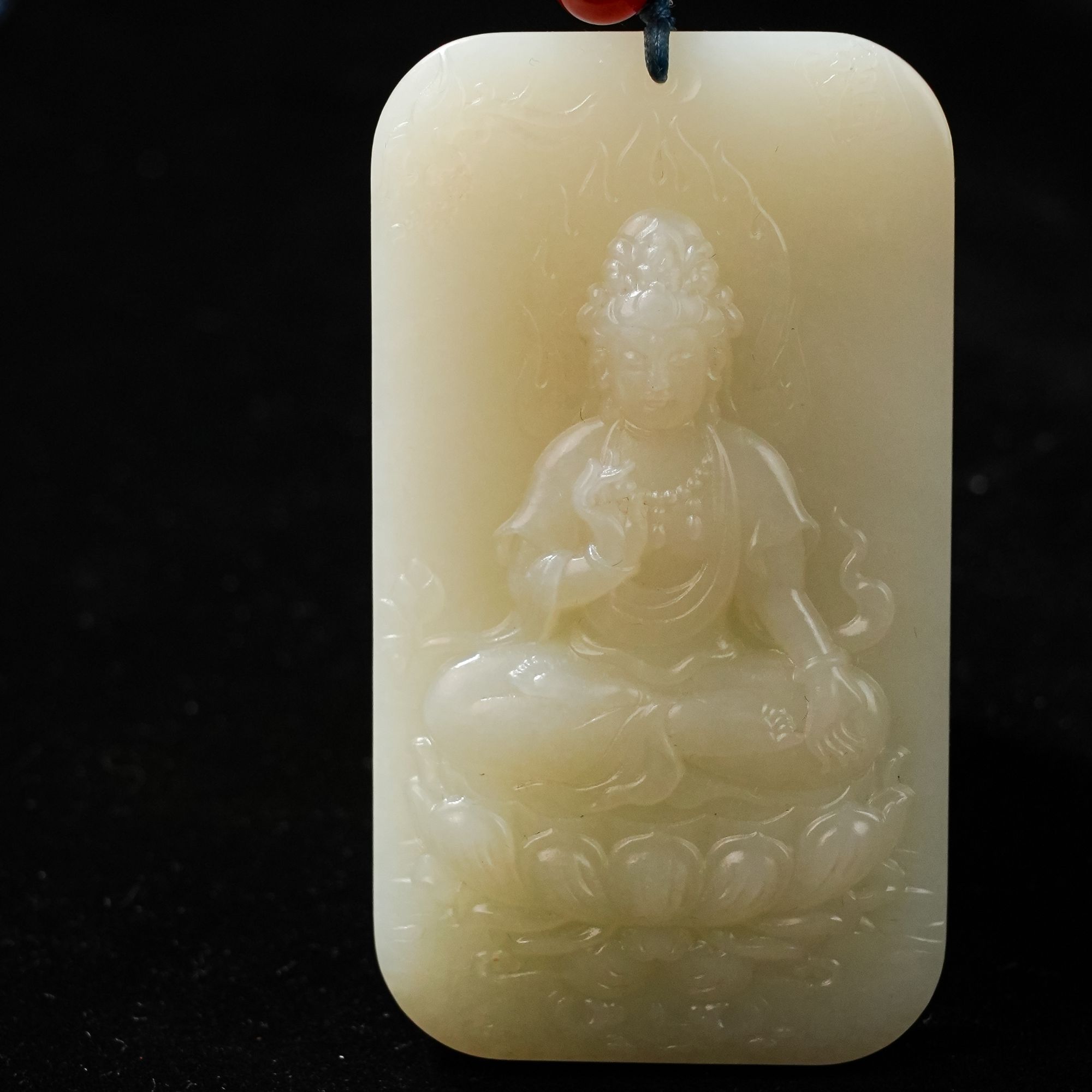 lot38和田玉白玉观音牌/qg51125-178033
