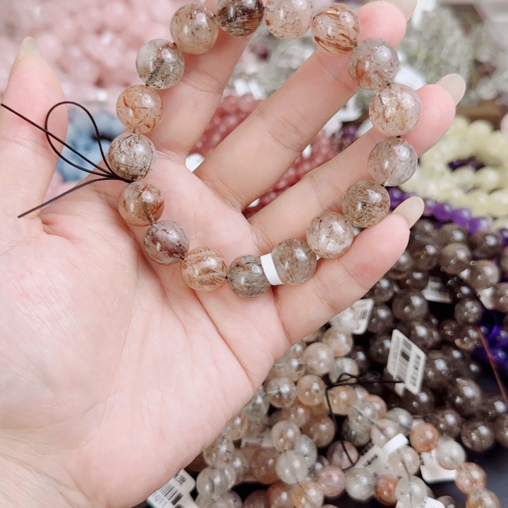 银S925镶嵌手链烟晶