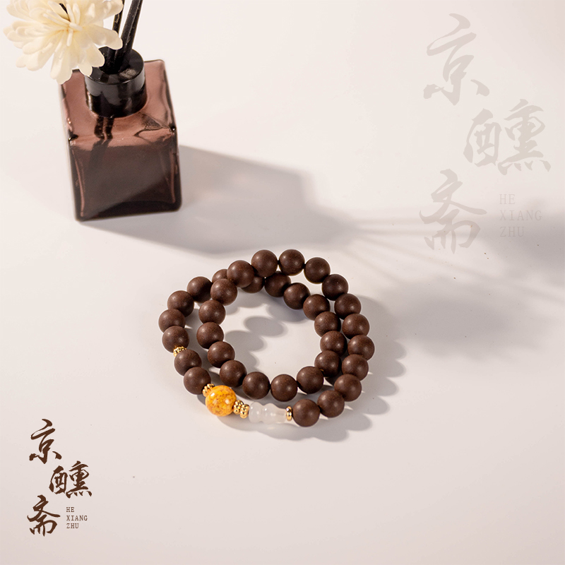 【贵妃玉兰香】合香珠贵妃香手串双圈单圈手持项链手工非遗手工艺