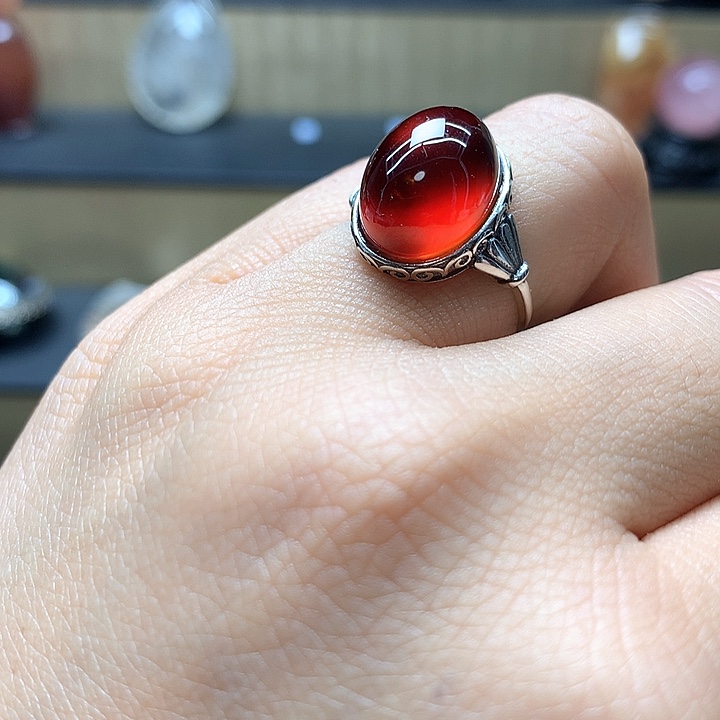 水晶水晶戒指银S925镶嵌