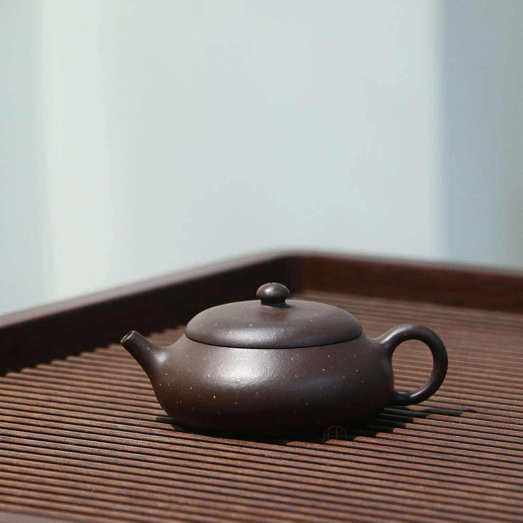 吃茶乐土-全手工 铺砂若盂 万亚健 一厂特拼紫泥 130毫升 紫砂壶