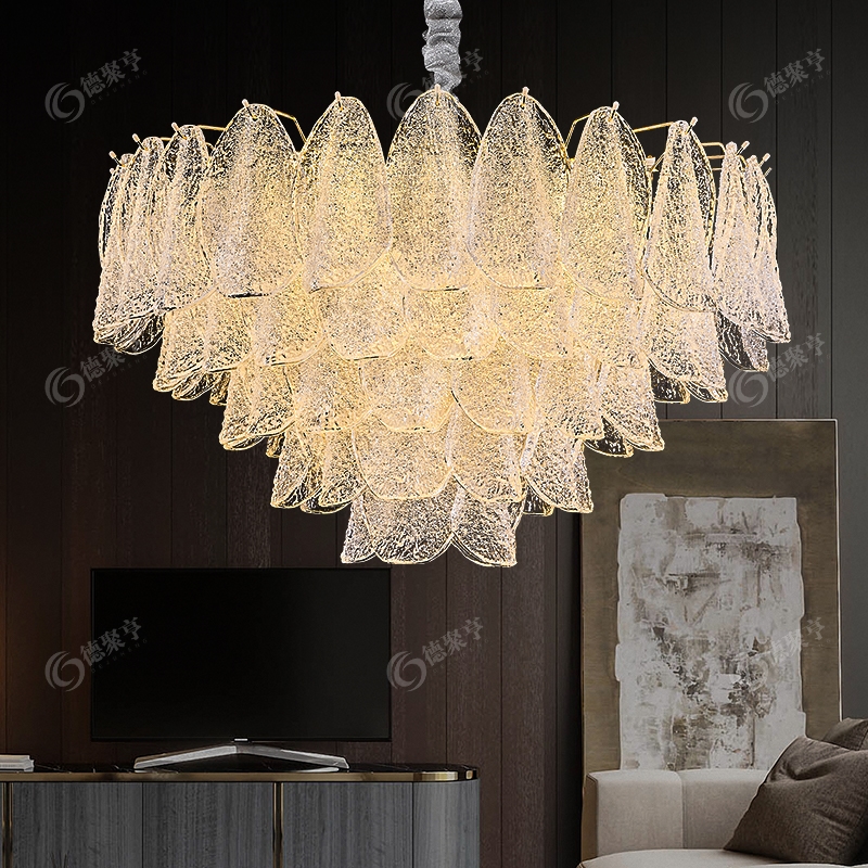 法式吊灯轻奢水晶玻璃客厅灯2025新款网红奶油风卧室灯奢华餐厅灯