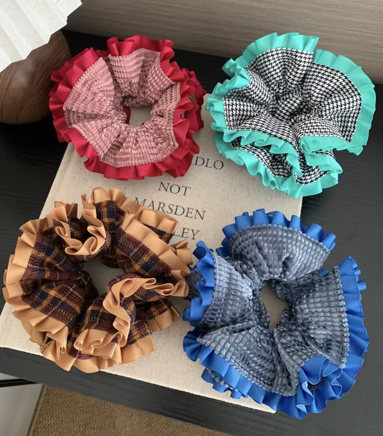 【阿敲】A2239~重工大肠发圈女高级感慵懒风超大号发饰-麦穗头饰