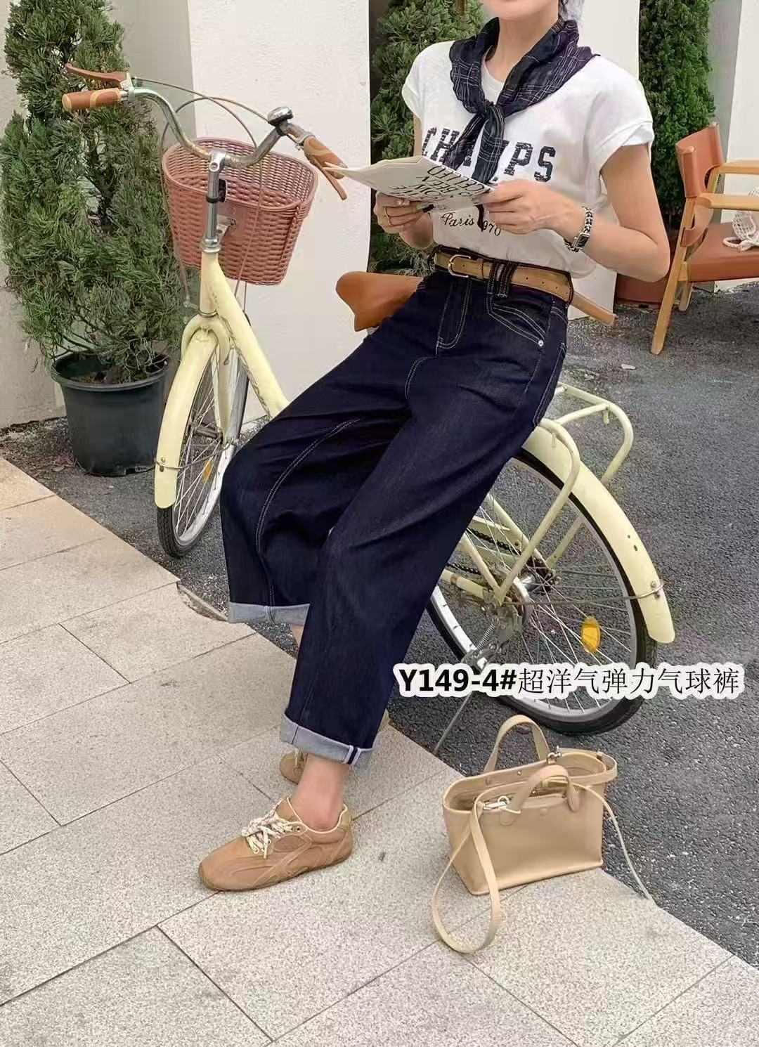 【宝贝家】149-4依云裳超薄牛仔弹力气球裤夏季