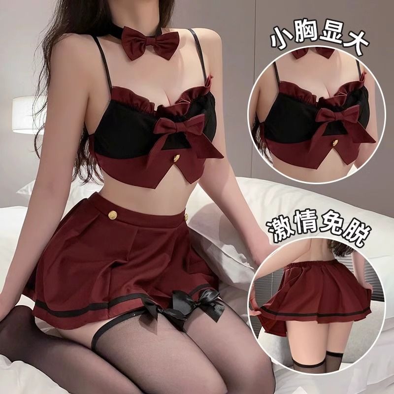 JK女风辣妹性感可爱校园套装学院风超短百褶裙两件套