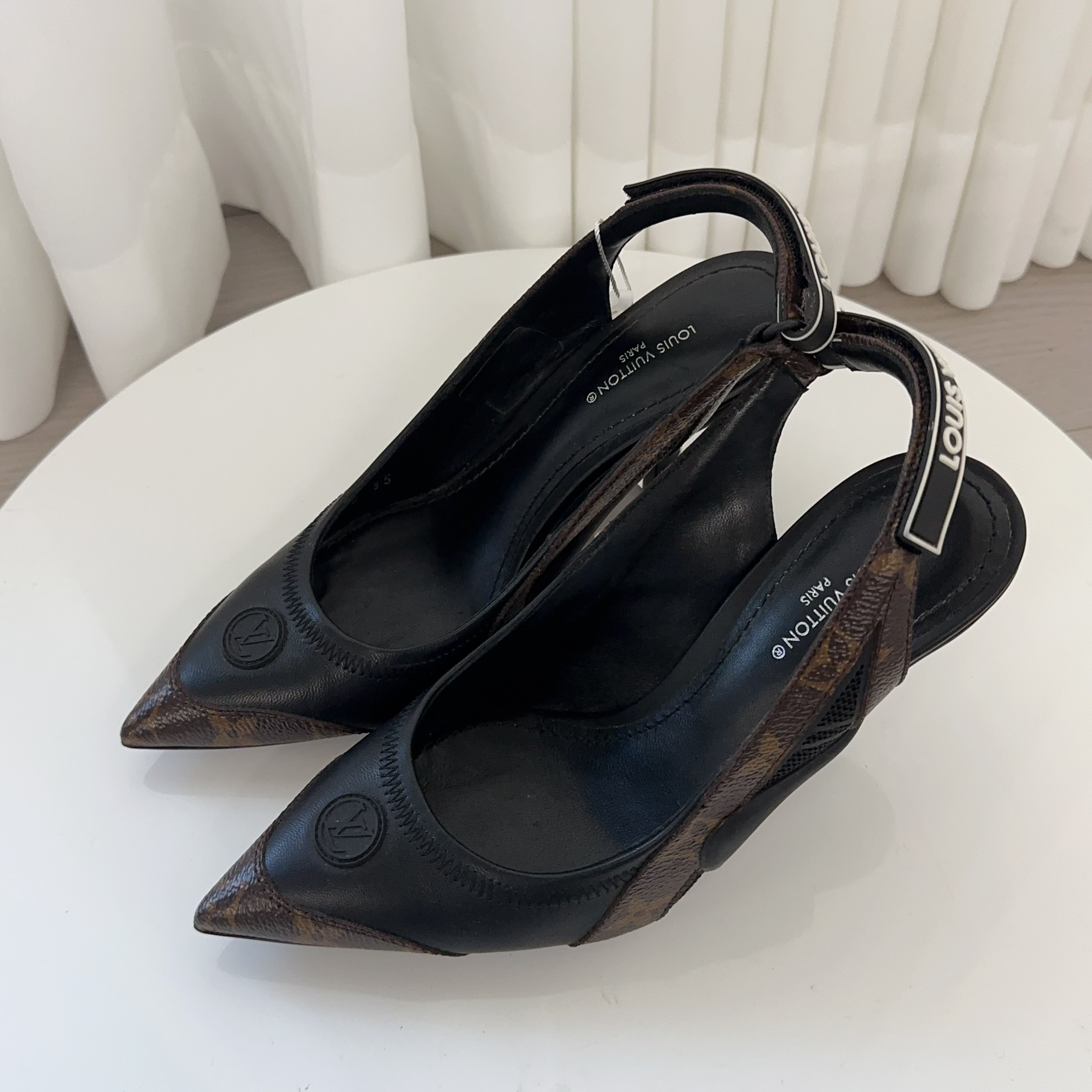 95新 LouisVuitton/路易威登 LV老花拼皮高跟鞋35码251021ZZLAU10