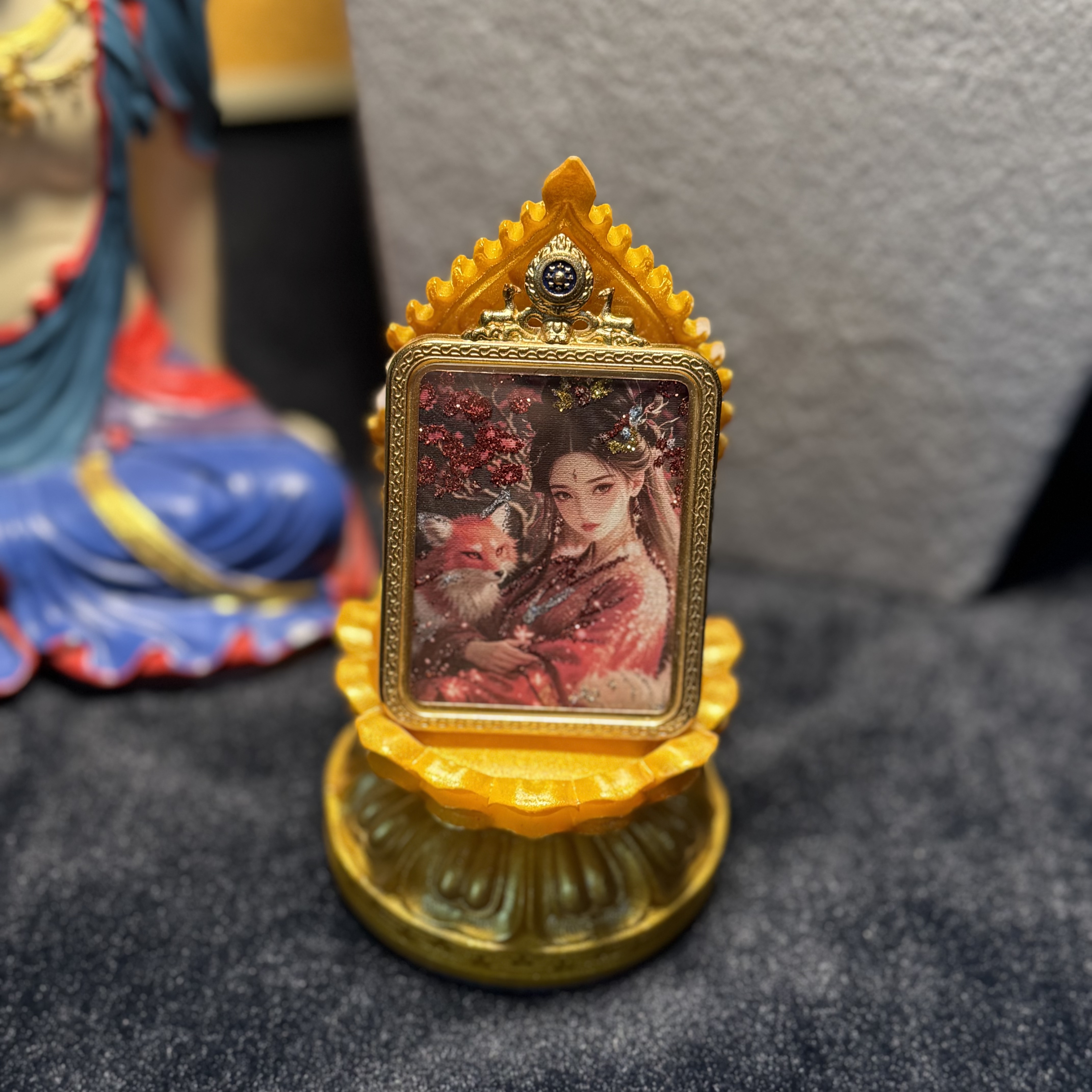 九尾狐仙手工唐卡不带绳