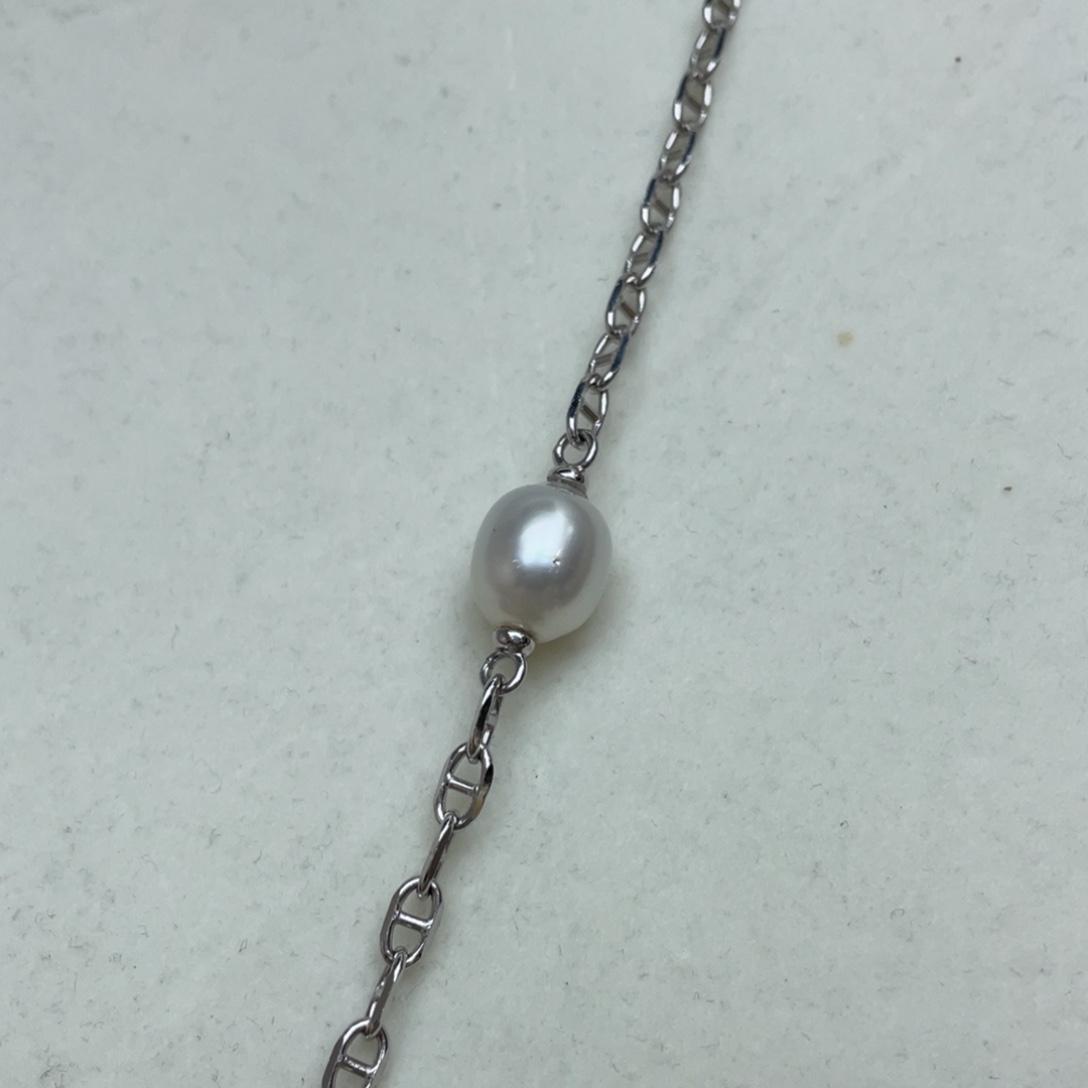 手绳银S925镶嵌海水珍珠