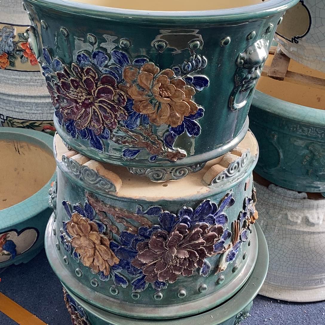 鉴***手工艺品琉璃石湾盆石湾盆石湾盆