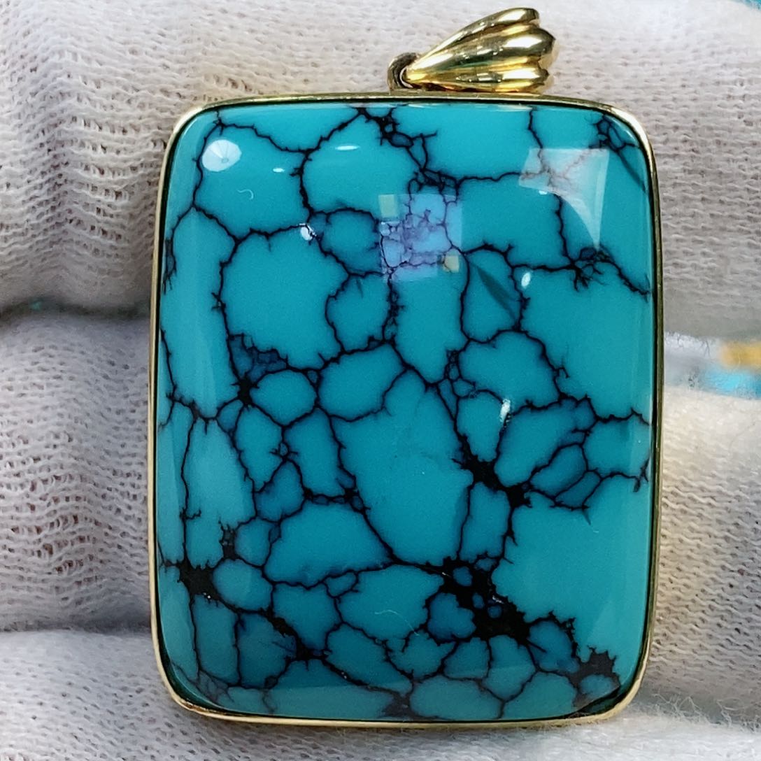 绿松石珠宝奇石18K金镶嵌