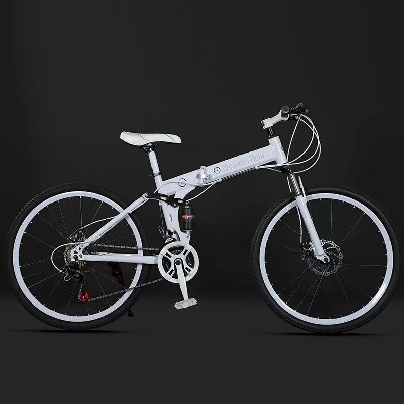 12-26寸山地自行车铝合金车架优选碳钎维把套双减震双碟刹折叠款