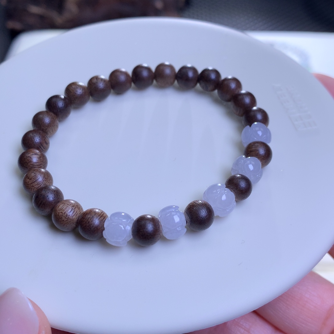 未镶嵌手链翡翠翡翠手串白月光莲花珠