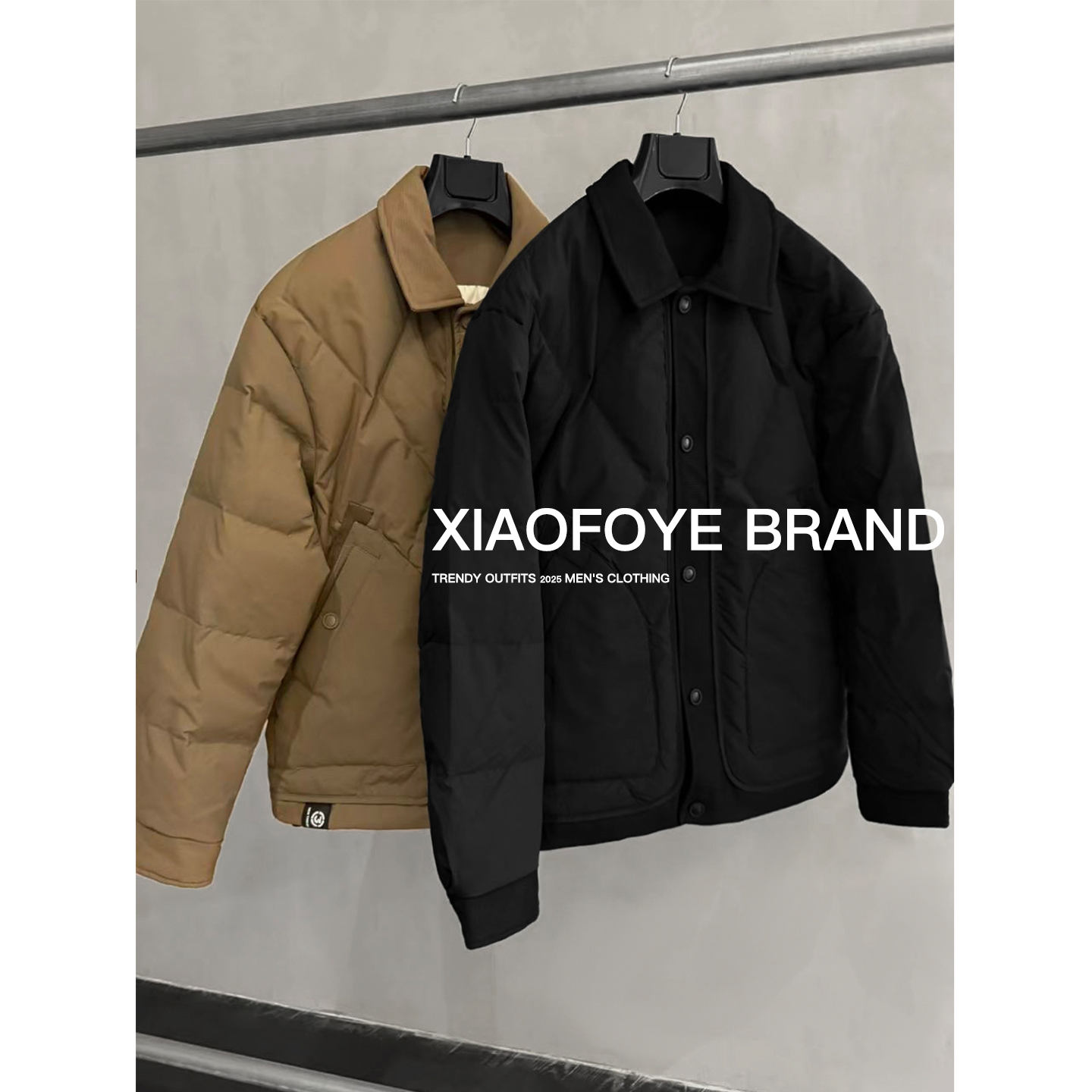 小佛爷 冬季新款90鸭绒夹克羽绒服男士潮流简约百搭休闲保暖外套