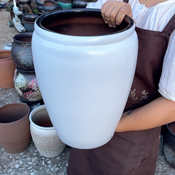 紫砂花盆口24高37瑕疵瑕疵