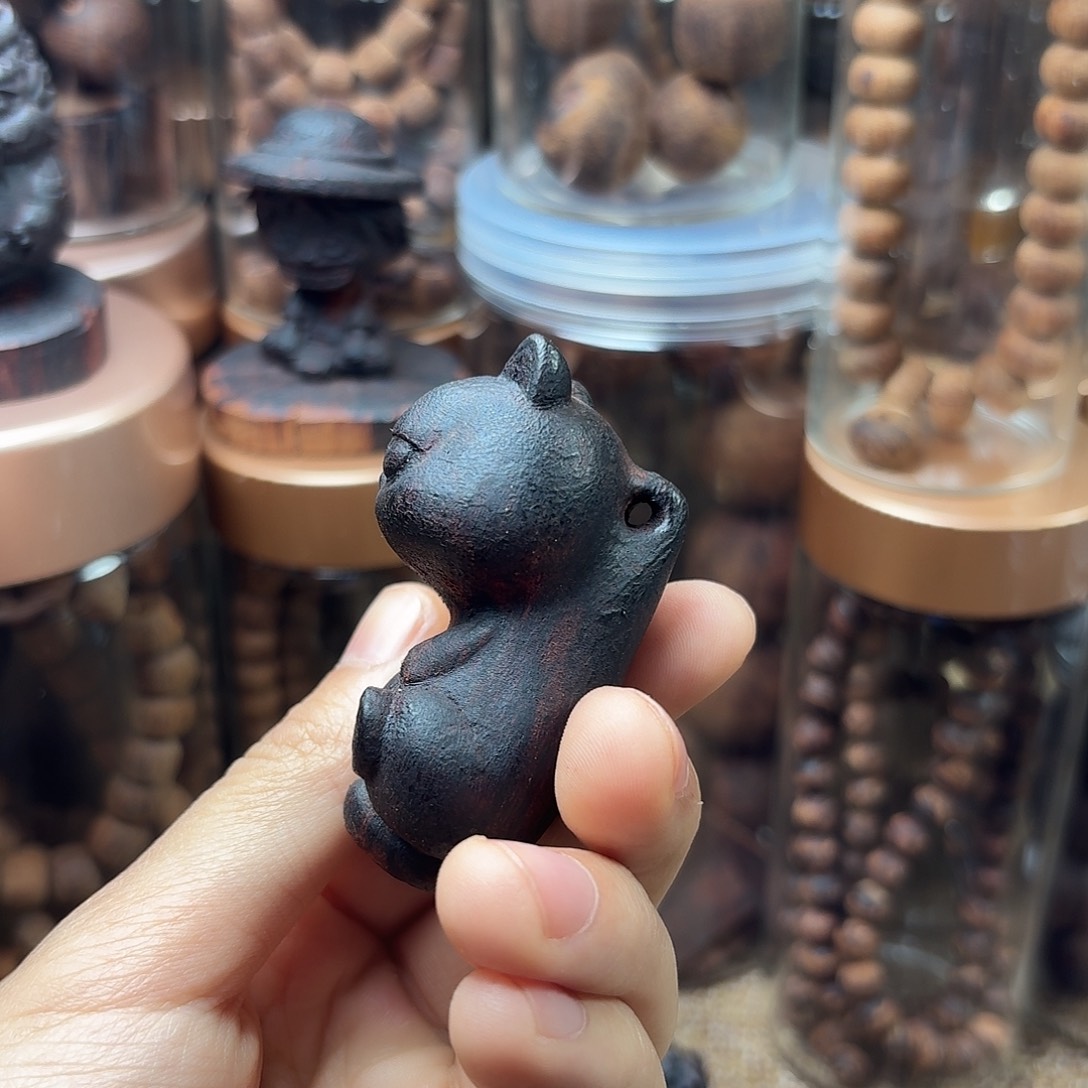 降真香其他咖啡猫挂件摆件