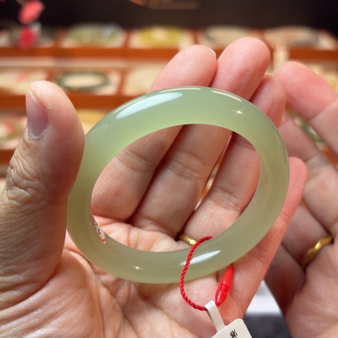 和田玉未镶嵌手镯冰晴水猫眼手镯