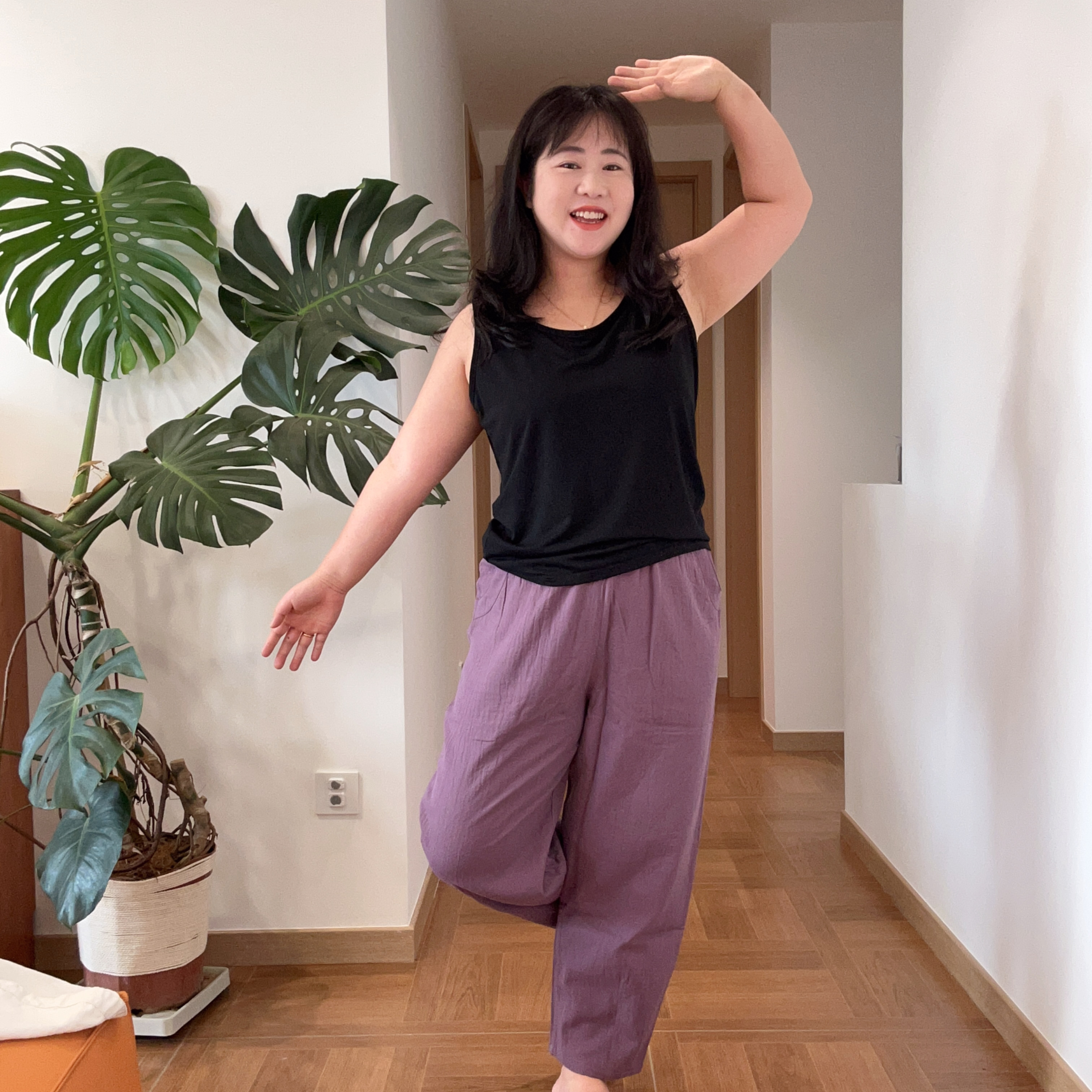 笑当家【双层纱裤子】-九分裤双层纱透气裤子薄款夏季休闲时尚宽松