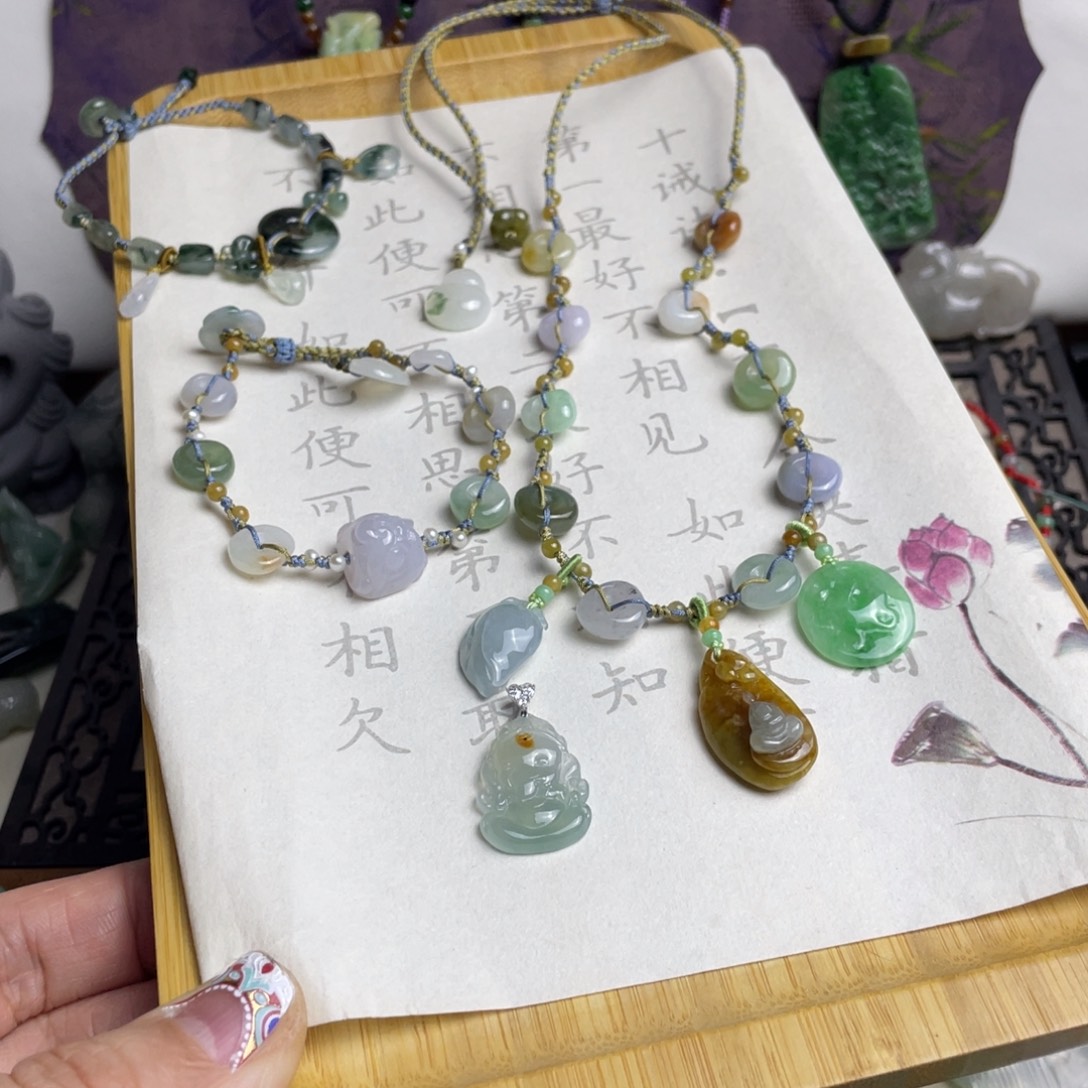 *****翡翠未镶嵌挂件手链项链定制链接