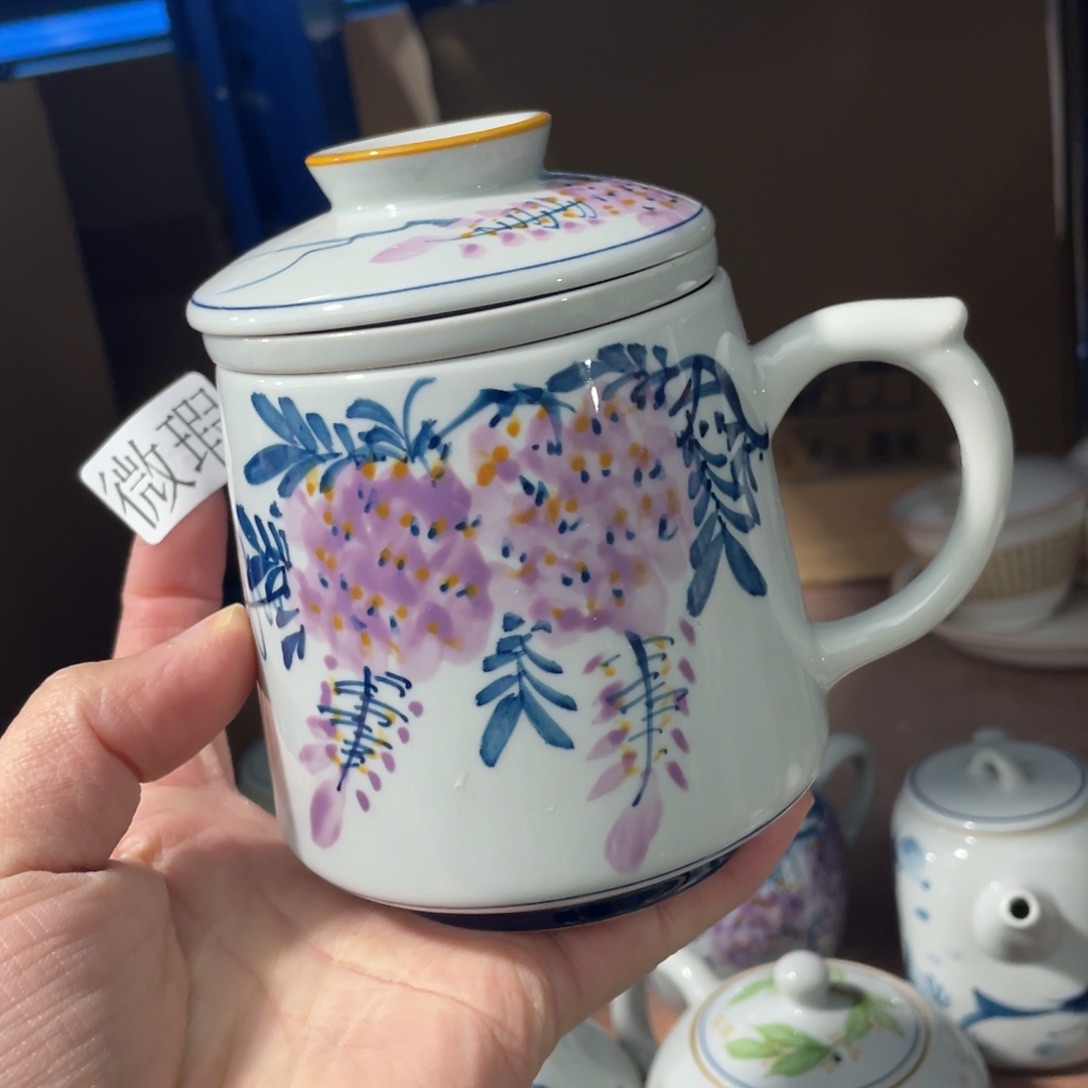 釉下手绘茶具微瑕