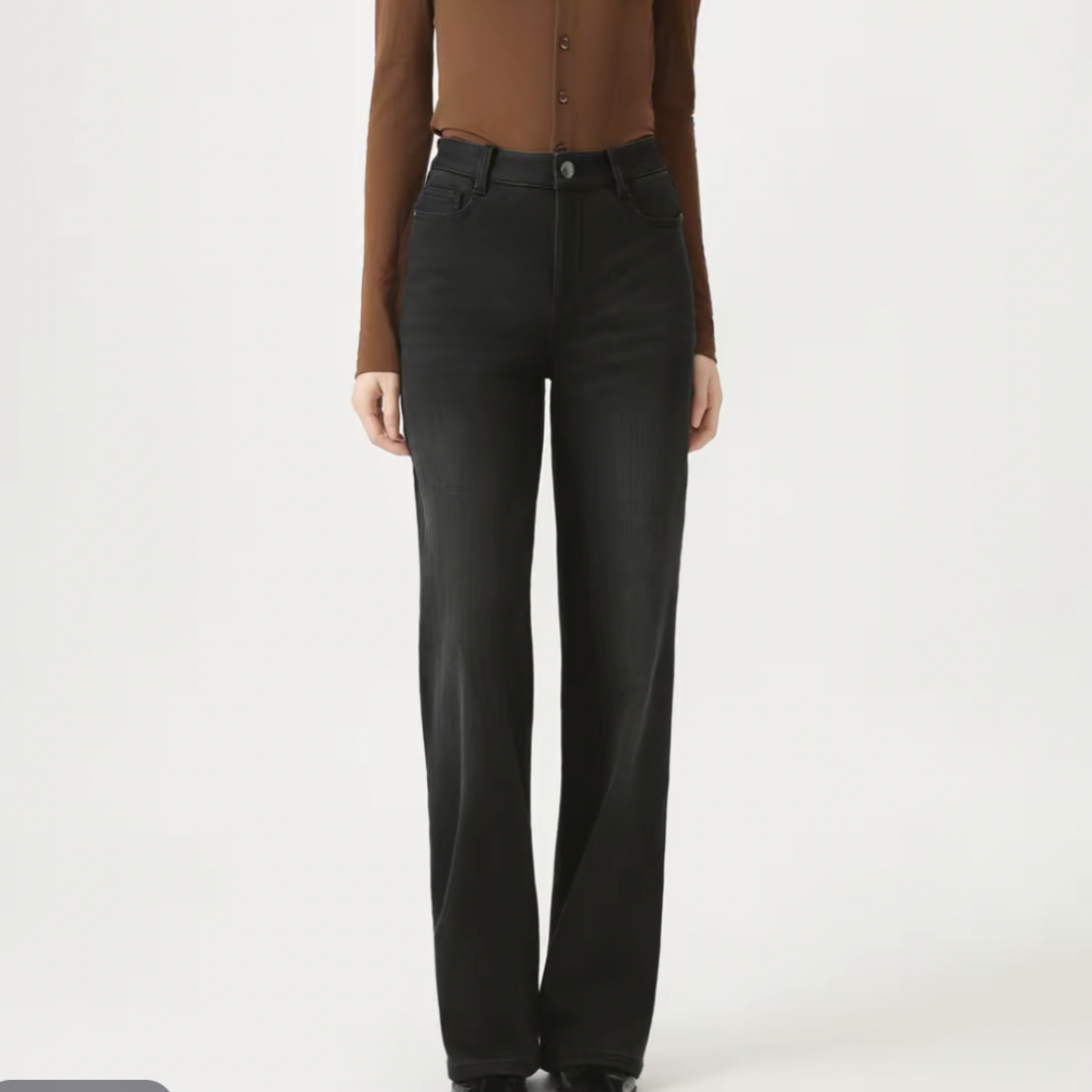 GIRDEAR/哥弟秋季女牛仔裤窄版宽松直筒阔腿裤百搭直筒裤1100270