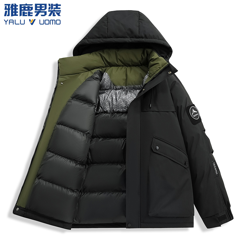 雅鹿男装冬季棉衣男防风防水石墨烯棉衣休闲加厚保暖棉服外套男