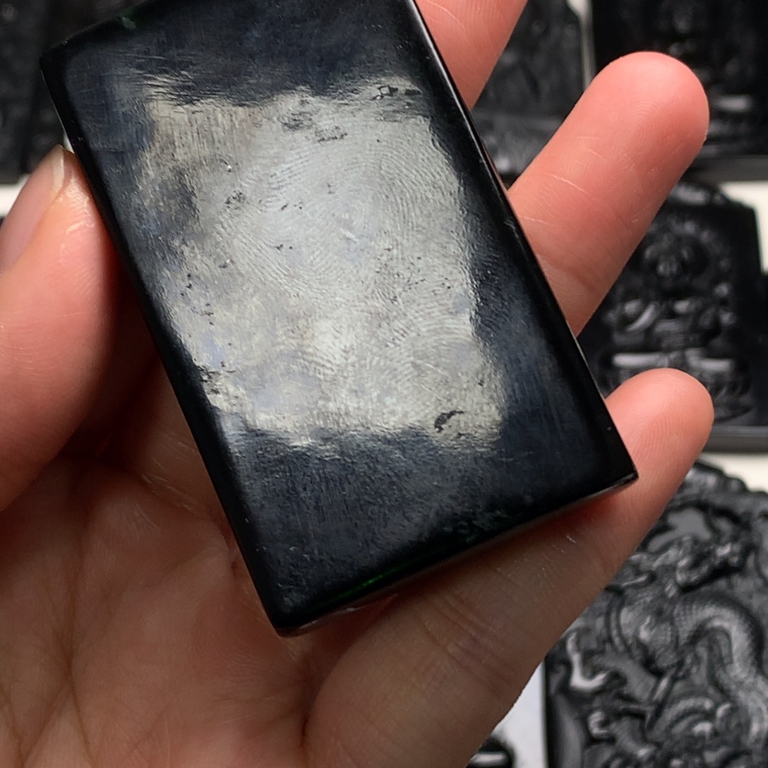 翡翠未镶嵌颈饰天然a货钢琴黑挂件