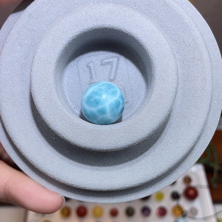 水晶手串银S925镶嵌用****5海纹石单珠