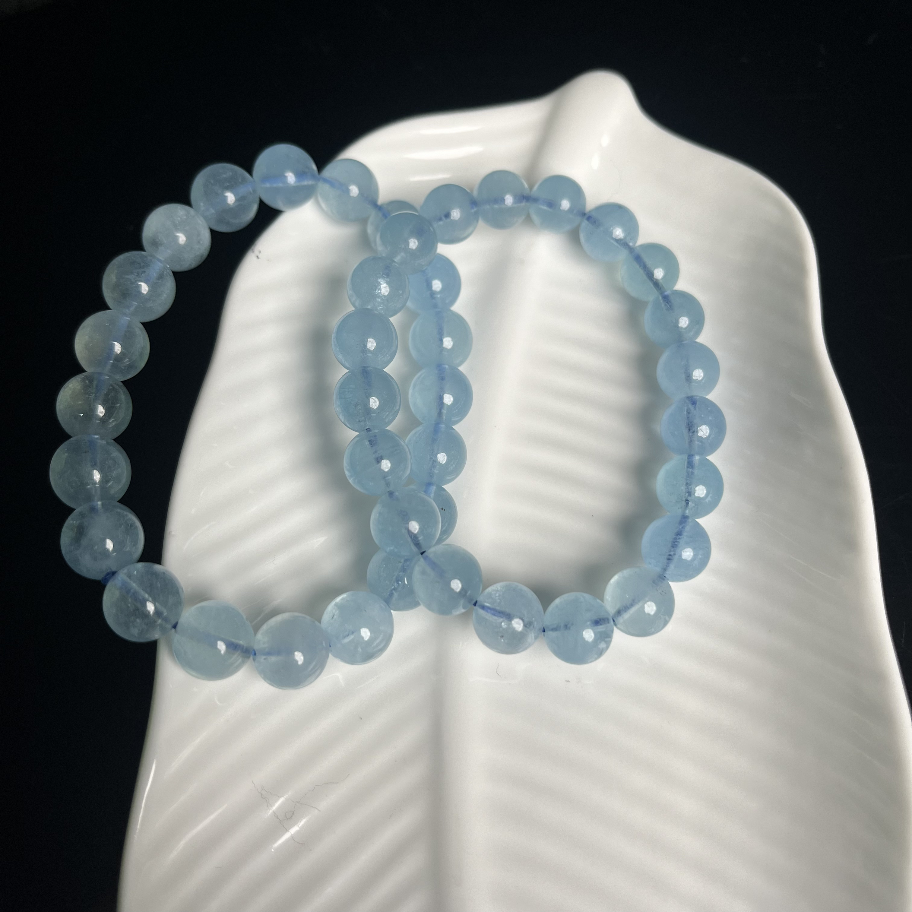 含辰砂工艺品含辰砂海蓝宝手串D5003多样性发其一