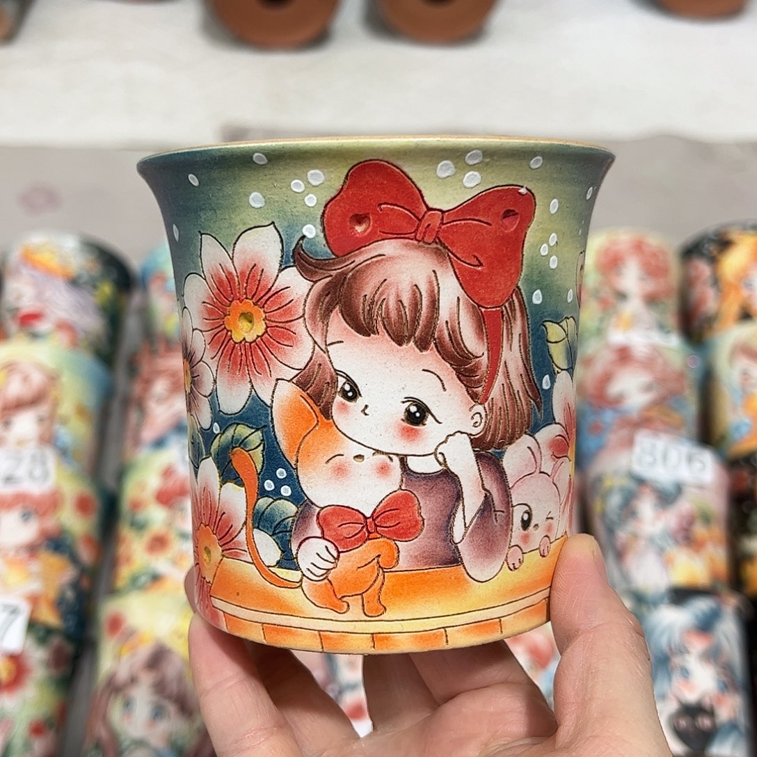 景德镇炫彩手绘口10高10