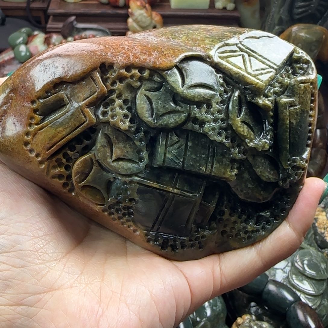 岫岩河磨玉（透闪石质玉）手把未镶嵌