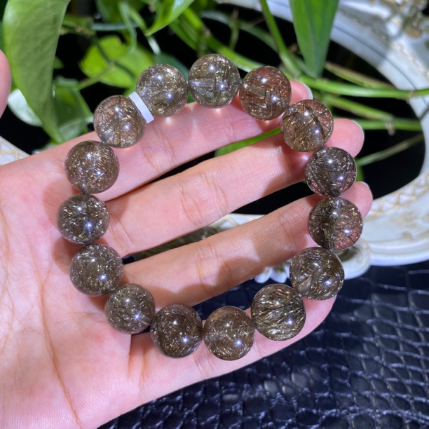 高品魔鬼发晶单圈13mm左右水晶手串