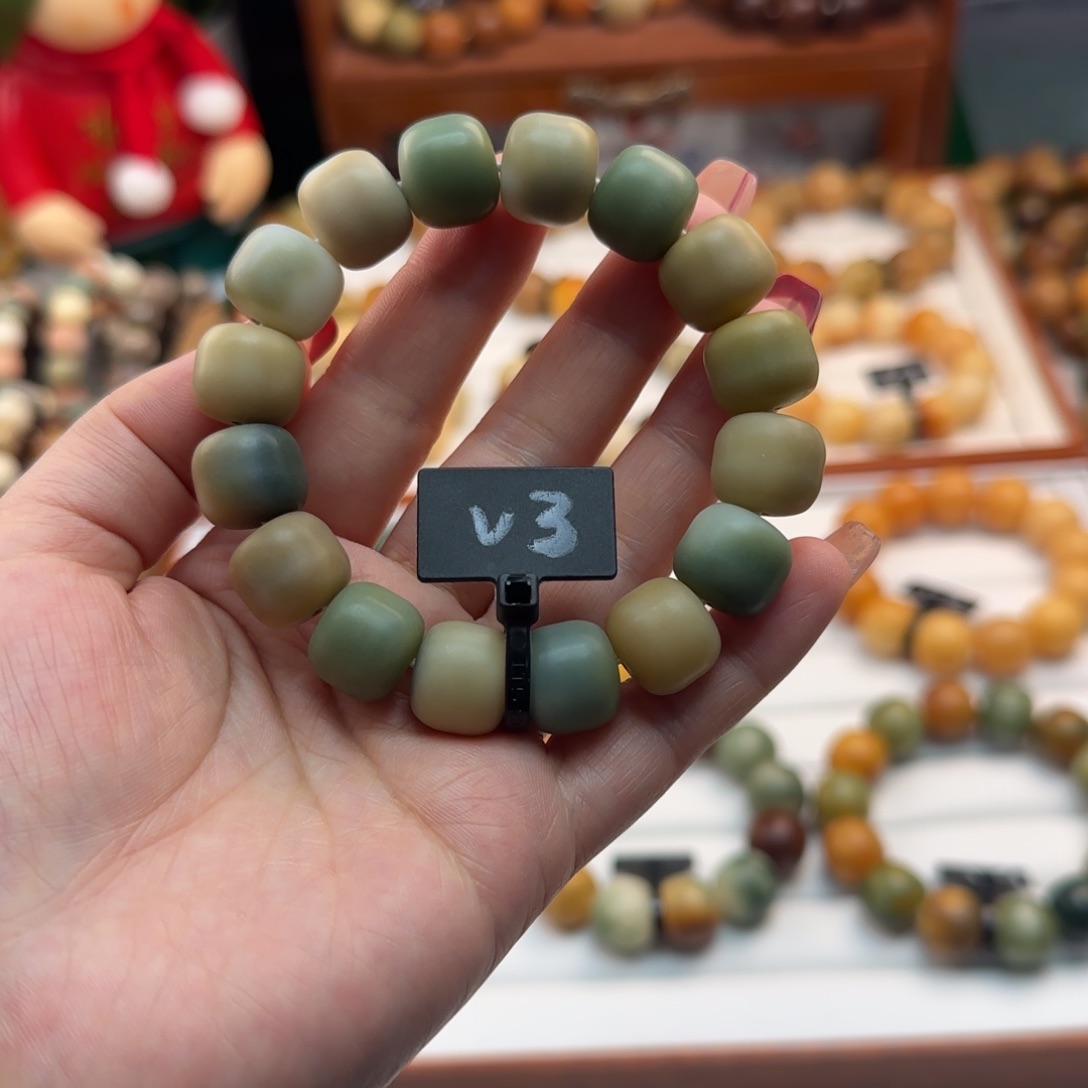 菩提根/象牙果手串卡14桶珠干磨微瑕