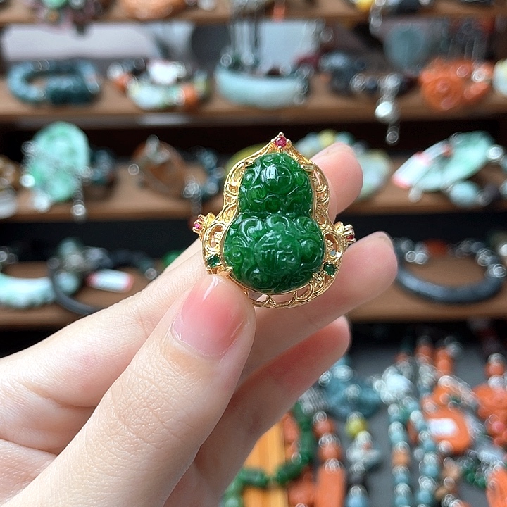 翡翠未镶嵌戒指饰品