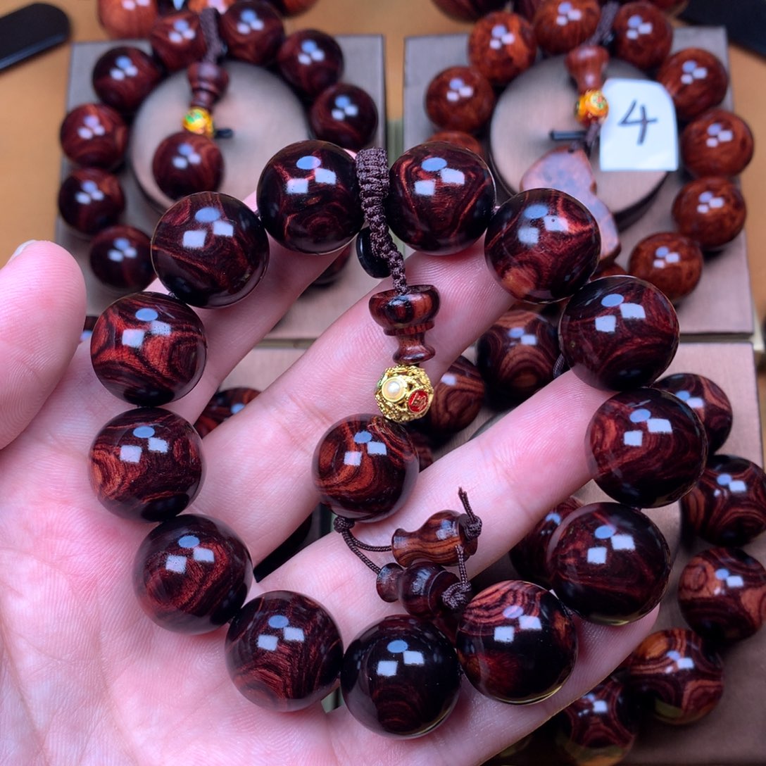 黄花梨/降香黄檀薇*墨黄花梨手串2.0