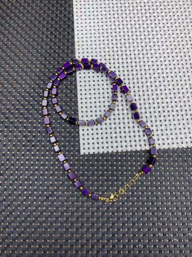 紫色长方块4~5mm 项链554